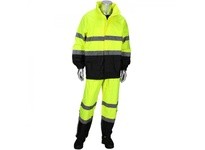 4530/2XL West Chester Class 3 Hi-Vis Poly Oxford/PU Rainsuit Black Bottom