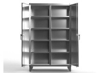 StrongHold 46-DS-248SS Stainless Steel Double Shift Cabinet 48x24x72 8 Shelves