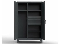 StrongHold 46-W-244-4DB-PB Industrial Uniform Cabinet with Four Drawers 48x24x72 4 Shelves