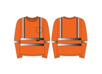 47409/3XL West Chester Class 3 Hi-Vis Orange Long Sleeve T-Shirt