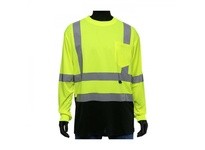 47410/L West Chester Class 3 Hi-Vis LY Long Sleeve T-Shirt | Black Bottom