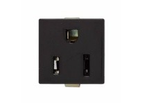 Cooper Eaton 49-01BK-BU Receptacle SnapIn 15A125V2P3W Tab&Scr Mclip Black