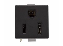 Cooper Eaton 49-8BK-BU Receptacle SnapIn 15A125V2P3W 90DTabs Pclip Black