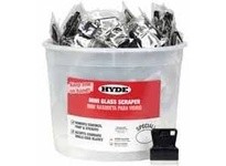 Hyde Tools 49516 Bucket of 100 (13030) Mini Glass Scraper w/ 5 Blade Storage
