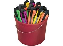 Hyde Tools 49697 Paint Pail of 25 (42047) Snap-Off Knives (18mm) (asst. colors)