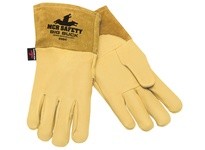 MCR 4984L Big Buck Grain Deerskin MIG/TIG Welder Gunn Pattern Sewn w/KEVLAR 4.5 Split Cow Leather Cuff Full Back