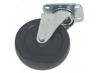 4W907 NSF-Listed Sanitary Plate Caster Swivel Rubber 200 lb 5 in Wheel Dia