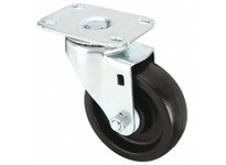 4W911 NSF-Listed Sanitary Plate Caster Swivel Polyolefin 250 lb 3 1/2 in Wheel Dia