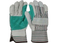 West Chester 500DP-AA White Large Split Cowhide Leather Work Gloves - Wing Thumb - 10 in Length - 500DP-AA/L