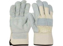 500DP-AA/XL Prem Split Cow Double Palm Wing Thumb White Canvas Back Rubber Safety Cuff