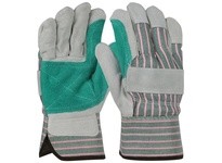 West Chester 500LDP Green/Pink Split Cowhide Leather Work Gloves - Wing Thumb - 10.25 in Length