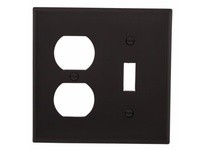 Cooper Eaton 5138BK Wallplate 2G Toggle/Duplex Nylon Black | Durable & Stylish