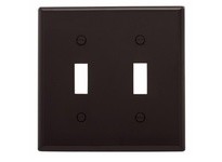 Cooper Eaton 5139B-BOX Wallplate 2G Toggle Nylon Brown