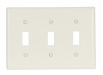 Cooper Eaton 5141A Wallplate 3G Toggle Nylon Almond