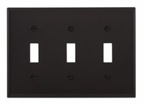 Cooper Eaton 5141BK Wallplate 3G Toggle Nylon Black