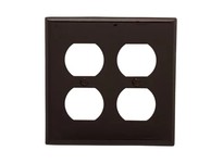 Cooper Eaton 5150B-BOX Wallplate 2G Duplex Receptacle Nylon Brown