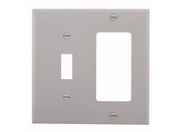 Cooper Eaton 5153GY-BOX Wallplate 2G Toggle/Deco Nylon Std Gray | Durable & Stylish