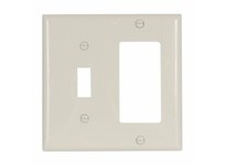 Cooper Eaton 5153LA Wallplate 2G Toggle/Deco Nylon Std LA