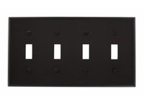 Cooper Eaton 5154BK Wallplate 4G Toggle Nylon Std Black