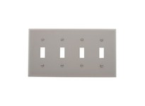 Cooper Eaton 5154GY-BOX Wallplate 4G Toggle Nylon Std Gray