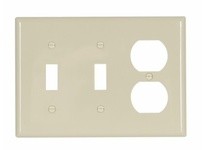 Cooper Eaton 5158V-BOX Wallplate 3G 2Toggle/1Dup Nylon Std Ivory