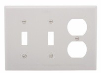 Cooper Eaton 5158W-BOX Wallplate 3G 2Toggle/1Dup Nylon Std White | Durable & Reliable