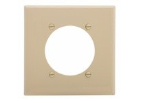 Cooper Eaton 5169V-BOX Wallplate 2G Power Receptacle W/2.47"Hole Nylon Ivory