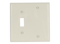 Cooper Eaton 5171A Wallplate 2G Toggle/Blank Nylon Std AL