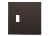 Cooper Eaton 5171B-BOX Wallplate 2G Toggle/Blank Nylon Std BR