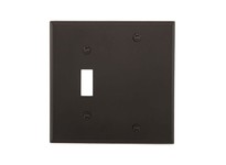 Cooper Eaton 5171BK Wallplate 2G Toggle/Blank Nylon Std Black