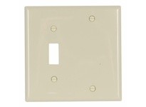 Cooper Eaton 5171V-BOX Wallplate 2G Toggle/Blank Nylon Std Ivory