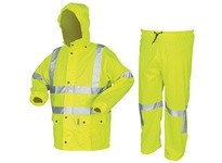 MCR 5182SX3 Luminator .40mm PU/ Poly LF Jacket w/Detachable Hood 2 Tone Yellow/Black D-Ring Access