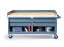 StrongHold 52.2-360-CSU-4DB-CA Mobile Workbench with Key Lock Drawers and Maple Top 60x36x26