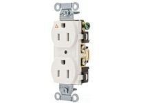 Hubbell Wiring 5252W RCPT DUP SB HUBPRO 15A 125V SF WH | Industrial Supplies