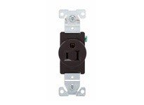 Cooper Eaton 5261B Receptacle Single 15A125V 2P3W Brass Strap B&S BR