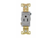 Cooper Eaton 5261GY Receptacle Single 15A125V 2P3W Brass Strap | YarinInd