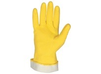MCR 5270 Yellow Flocked Latex 18 Mil Straight Cuff Size 7.5 | Durable Gloves