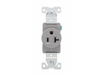 Cooper Eaton 5361GY Receptacle Single 20A125V 2P3W Brass Strap | Durable Gray Finish