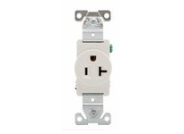 Cooper Eaton 5361W Receptacle Single 20A125V 2P3W Brass Strap B&S White | YarinInd