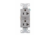 Cooper Eaton 5362GY Receptacle Duplex 20A125V 2P3W Const Grade B&S Gray