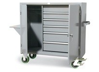 StrongHold 54-W-240-6DB-CA-VS Mobile Uniform and Storage Cart 60x24x50