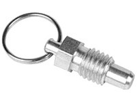 Te-Co 54450 Stubby Hand Retractable Spring Plunger - Steel, 1/4-20 Thread Size, Zinc Plated Clear Chromate Finish, Steel Materia