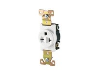 Cooper Eaton 5461V Receptacle Single 20A250V 2P3W Brass Strap B&S Ivory