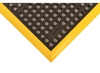 NoTrax 549S3124YB Rubber Drainage 549 Safety Stance 3-Side 38"X124" Yellow/Black