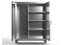 StrongHold 55-BC-243-SS Stainless Steel Janitorial Cabinet 60x24x60 3 Shelves