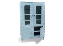 StrongHold 56-4DLD-248 Clear View Cabinet with Lower Solid Doors | Durable Storage Solution