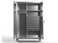 StrongHold 56-W-243-7DB-SS Stainless Steel Uniform Cabinet with Drawers 60x24x72 3 Shelves