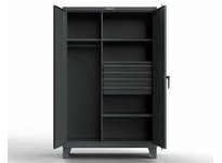 StrongHold 56-W-244-4DB Industrial Uniform Cabinet with Four Drawers 60x24x72 4 Shelves