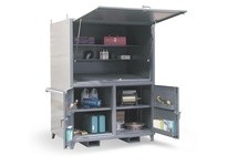StrongHold 56.5-3D-423JSB Portable Field Station Construction Cabinet 60x42x76 2 Shelves