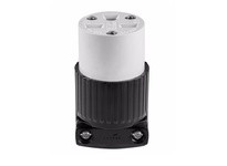 Cooper Eaton 5669 Conn 15A 250V 2P3W Straight Poly Black & White